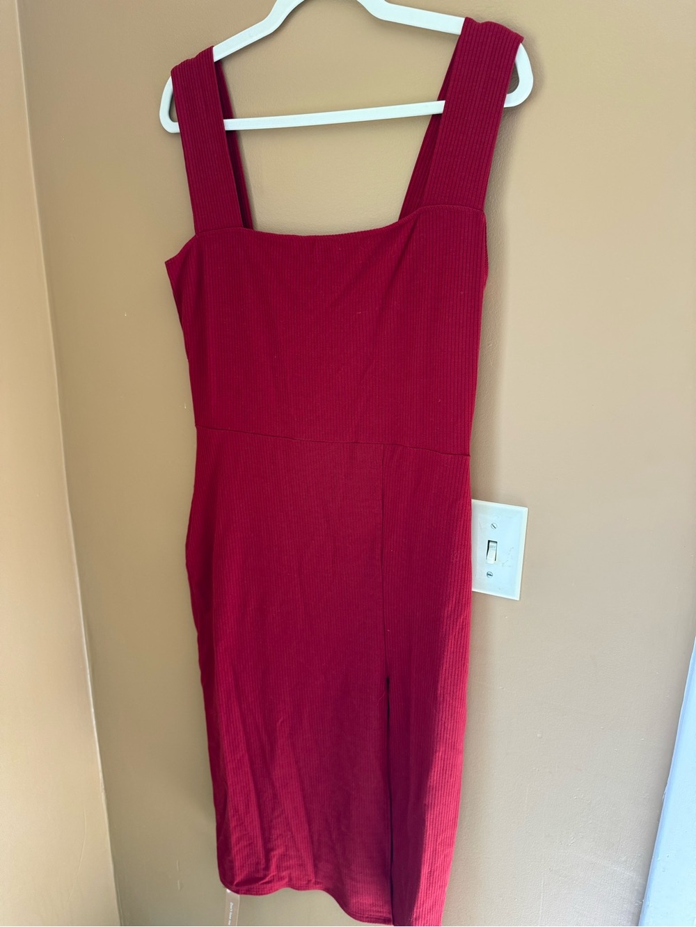 Reformation Cassi Knit Dress in Crimson NWT